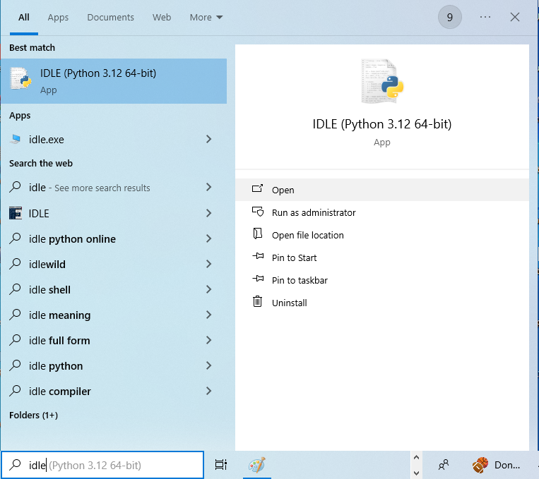 Open IDLE screenshot